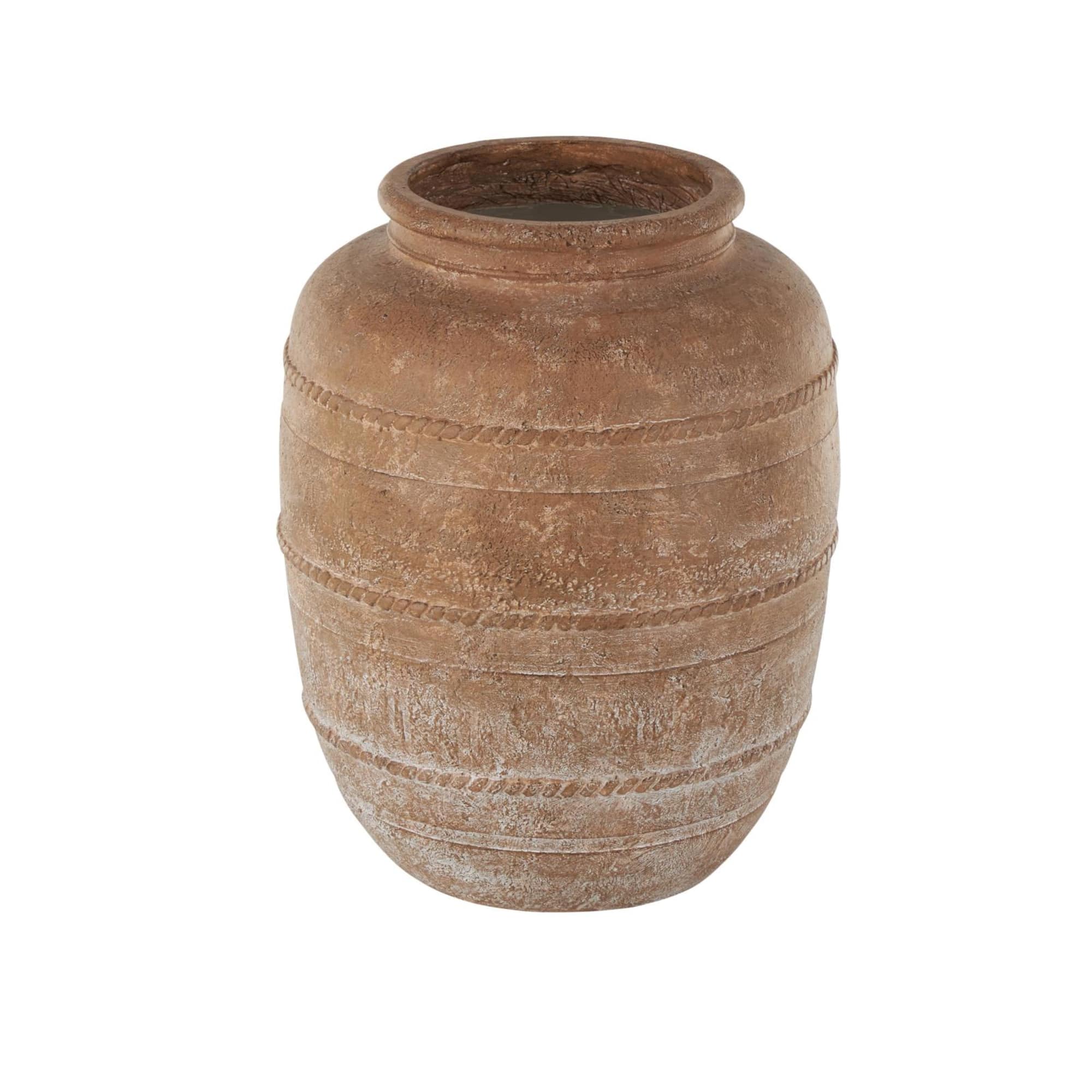 18" Brown Magnesium Oxide Mediterranean Inspired Vase